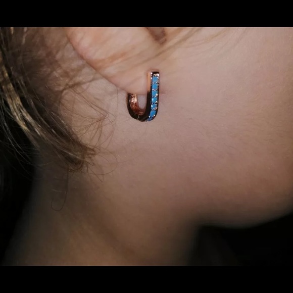 Rose gold Natural Zircon Dangle Earring - Picture 3 of 5